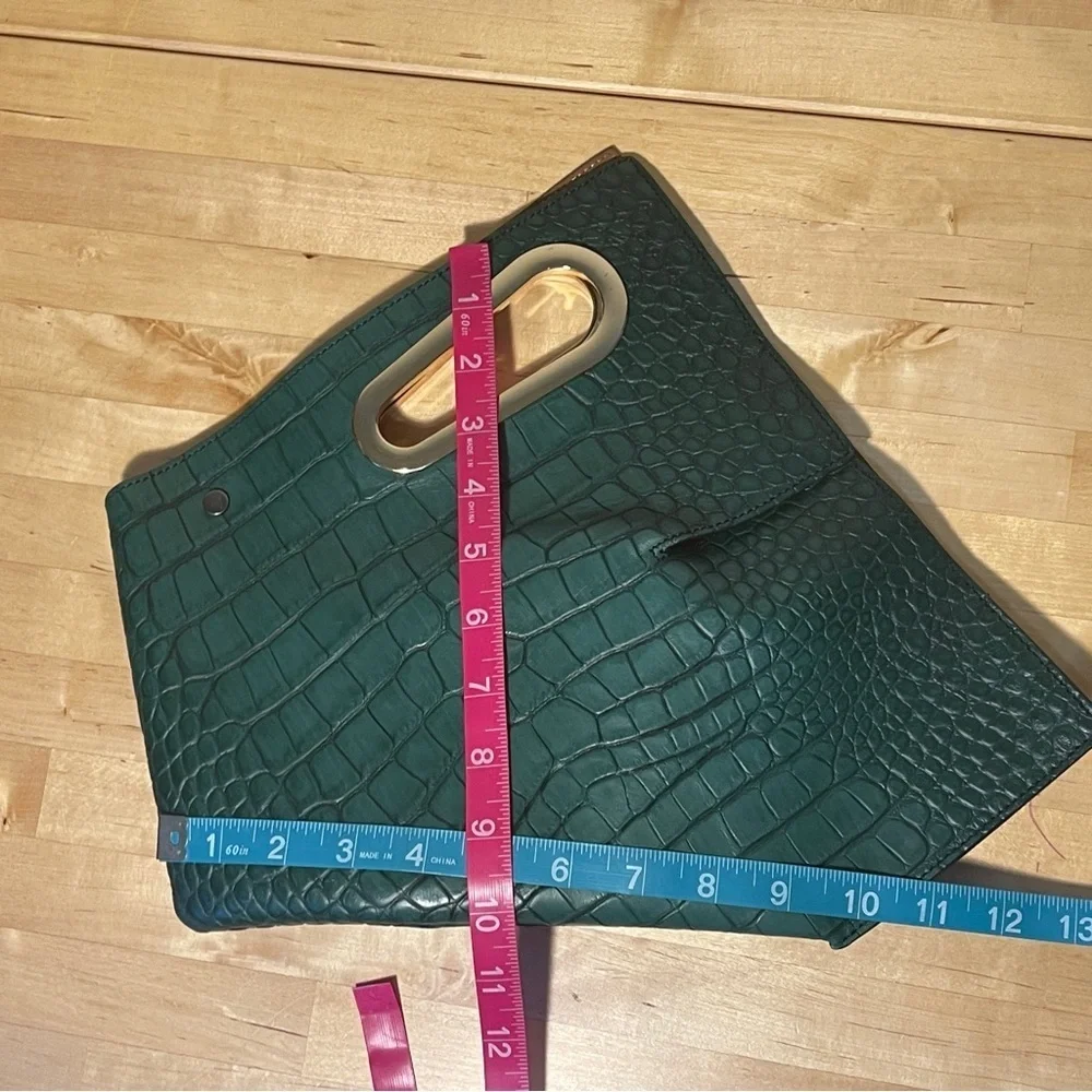 Khaore Athaarah Emerald Embossed Croc Calfskin Leather Bag Sculptural Piece